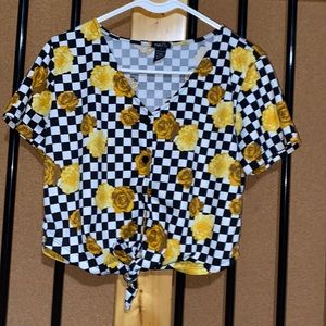 Checker crop top